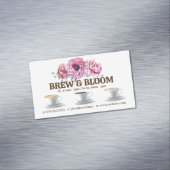 コーヒーカップと花 マグネット名刺 (インサイチュ)