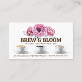 コーヒーカップと花 名刺 (正面)