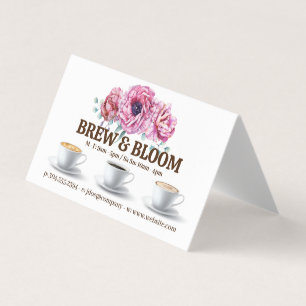 コーヒーカップと花 名刺