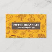 コーヒーカップと豆のパターン 名刺 (正面)