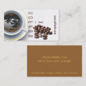 コーヒーカップと豆の名刺 名刺 (正面/裏面)