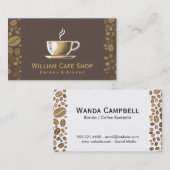 コーヒーカップと豆 名刺 (正面/裏面)