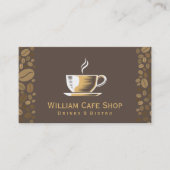コーヒーカップと豆 名刺 (正面)