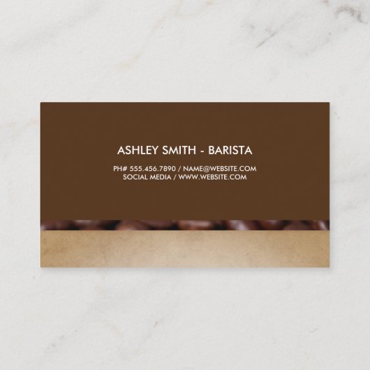 コーヒーカップと豆 | Barista 名刺 (裏面)