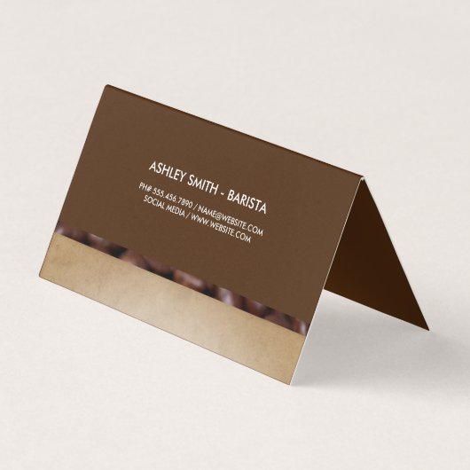 コーヒーカップと豆 | Barista 名刺 (裏面)