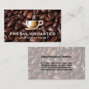 コーヒーカップと豆 Barista 名刺
