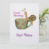 コーヒーカップにカタツムリを入れる シーズンカード (スタンド正面)