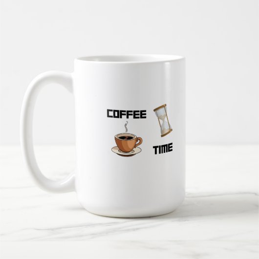 コーヒーカップにコーヒーを入れたコーヒータイム コーヒーマグカップ (左)