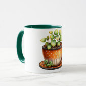 コーヒーカップに植物が入ったコーヒーマグ マグカップ (正面左)