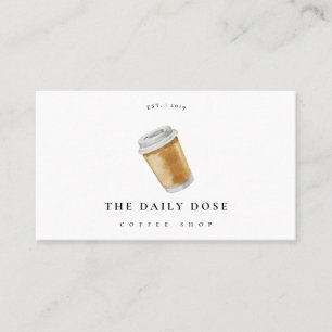 コーヒーカップのイラストレーションの喫茶店の名刺 名刺