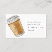 コーヒーカップのイラストレーションの喫茶店の名刺 名刺 (裏面)