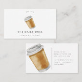 コーヒーカップのイラストレーションの喫茶店の名刺 名刺 (正面/裏面)