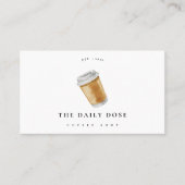 コーヒーカップのイラストレーションの喫茶店の名刺 名刺 (正面)