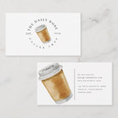 コーヒーカップのイラストレーションの喫茶店の名刺 名刺 (正面/裏面)