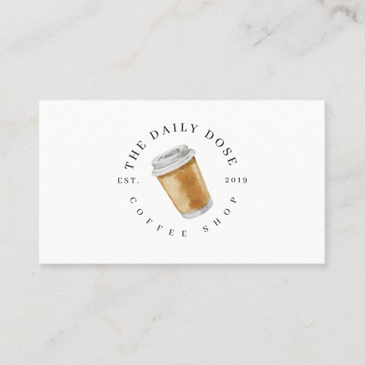 コーヒーカップのイラストレーションの喫茶店の名刺 名刺 (正面)
