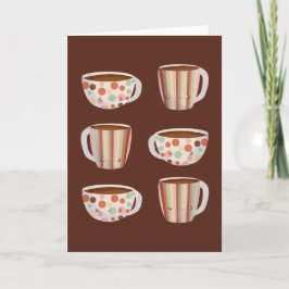 コーヒーカップのウォームサークルパターン カード