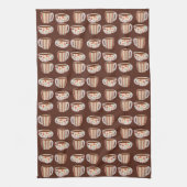 コーヒーカップのウォームサークルパターン キッチンタオル (縦)