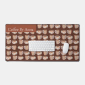 コーヒーカップのウォームサークルパターン デスクマット (キーボード&マウス)
