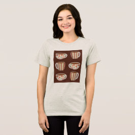 コーヒーカップのウォームサークルパターン トライブレンドTシャツ