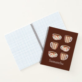 コーヒーカップのウォームサークルパターン ノートブック