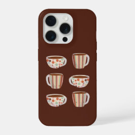 コーヒーカップのウォームサークル柄 iPhone 15 PROケース