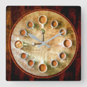 コーヒーカップのコーヒータイム スクエア壁時計 (正面)