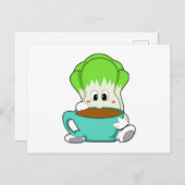 コーヒーカップのサラダ ポストカード (正面/裏面)
