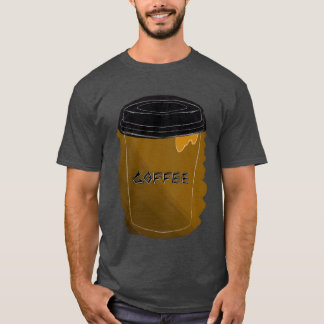 コーヒーカップのスケッチイラストギフト Tシャツ