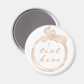 コーヒーカップのステイン茶色と白 マグネット (正面/裏面)