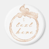 コーヒーカップのステイン茶色と白 マグネット (正面)