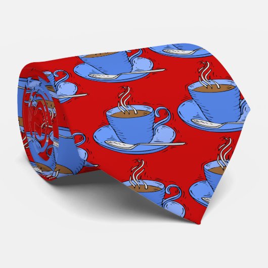 コーヒーカップのタイ ネクタイ (ロール)