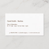 コーヒーカップのトップビュー | コーヒービーンズ 名刺 (裏面)