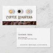 コーヒーカップのトップビュー | コーヒービーンズ 名刺 (正面/裏面)