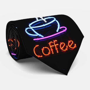 コーヒーカップのネオンサイン ネクタイ