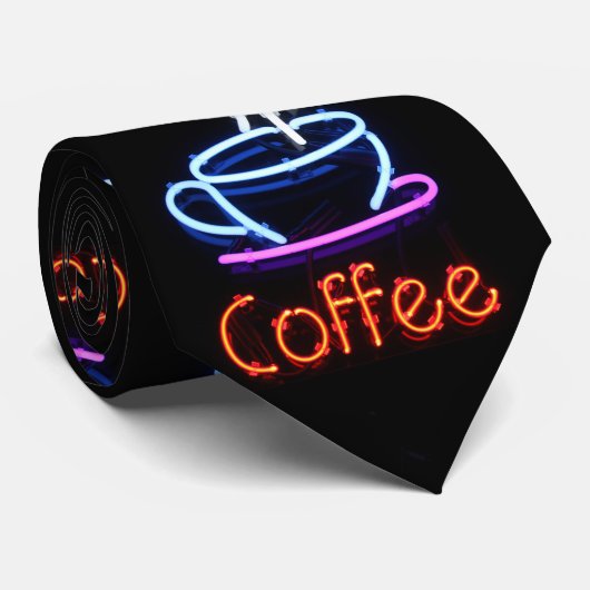 コーヒーカップのネオンサイン ネクタイ (ロール)