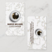 コーヒーカップの上面 |大理石名刺 名刺 (正面/裏面)