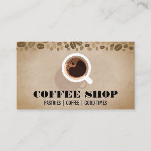 コーヒーカップの上面   豆 名刺