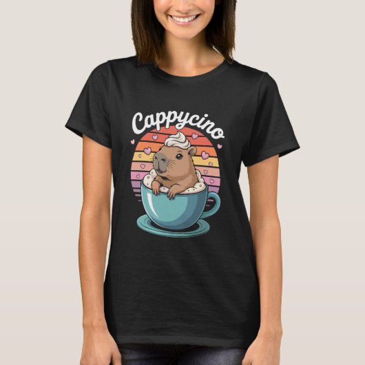 コーヒーカップの中のカピバラ Tシャツ (正面)