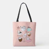 コーヒーカップの中の猫 トートバッグ (裏面)