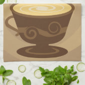 コーヒーカップの台所タオル キッチンタオル (折り畳み)