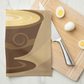 コーヒーカップの台所タオル キッチンタオル (四つ折り)