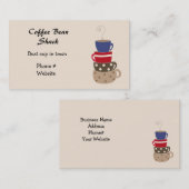 コーヒーカップの名刺を積み重ねる 名刺 (正面/裏面)