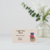 コーヒーカップの名刺を積み重ねる 名刺 (スタンド正面)