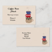 コーヒーカップの名刺を積み重ねる 名刺 (正面/裏面)