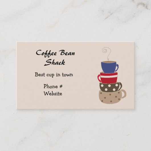 コーヒーカップの名刺を積み重ねる 名刺 (正面)