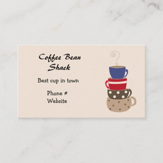 コーヒーカップの名刺を積み重ねる 名刺 (正面)