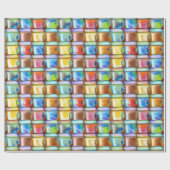 コーヒーカップの壁水の色のパターン ラッピングペーパー (フラット)