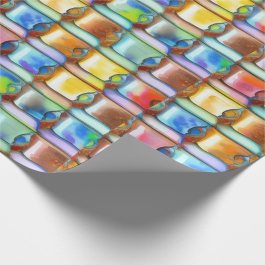 コーヒーカップの壁水の色のパターン ラッピングペーパー (角)