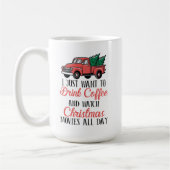 コーヒーカップの明るいクリスマススピリットデザイン コーヒーマグカップ (左)