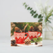 コーヒーカップの松の実 ポストカード (スタンド正面)